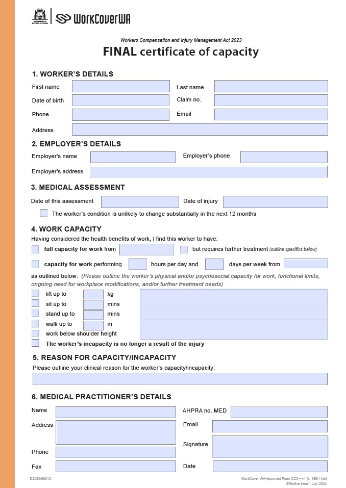 Image - Final Certificate of Capacity