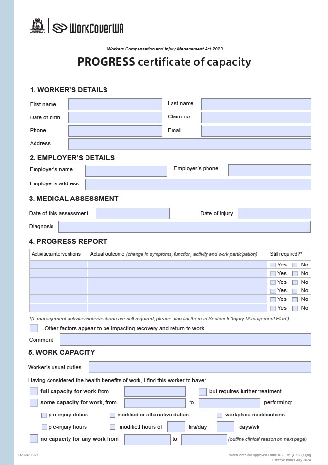Image - Progress Certificate of Capacity